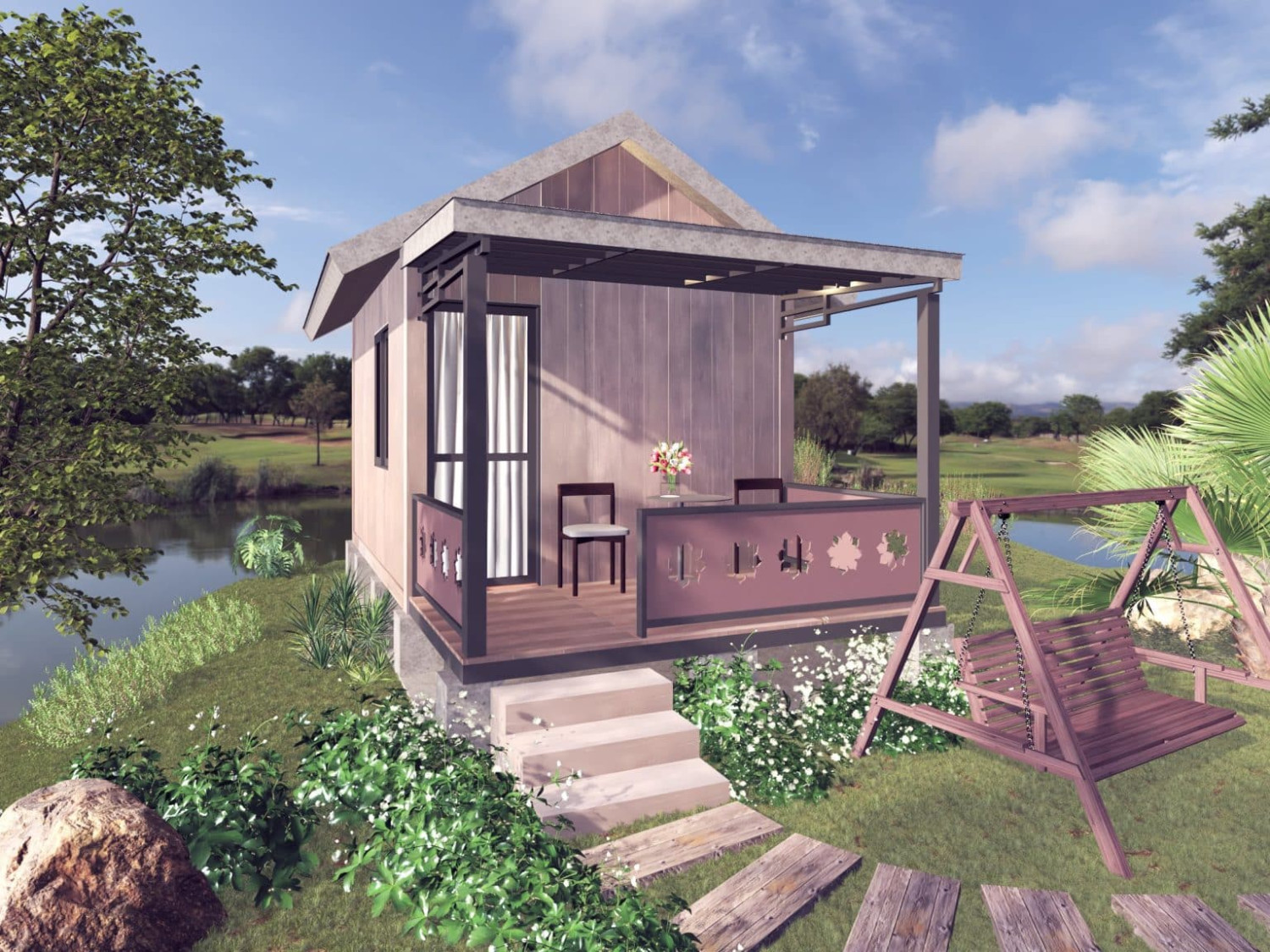 Nhà homestay lắp ghép 18m2 GFRC – Căn đơn